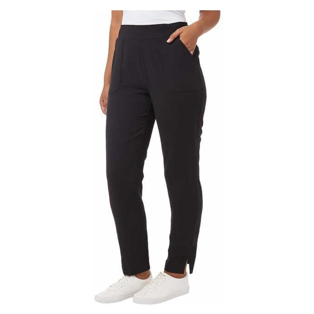 NWT 32 Degrees Women's Lightweight Twill Pull On Pants Black Size 2XL $55 9C029